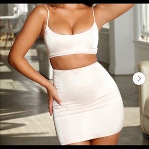 Oh Polly satin skirt and cropped top set